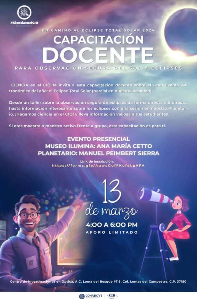 Capacitación Docente – Eclipse Total Solar 2024 en el “CIENCIA en el CIO”