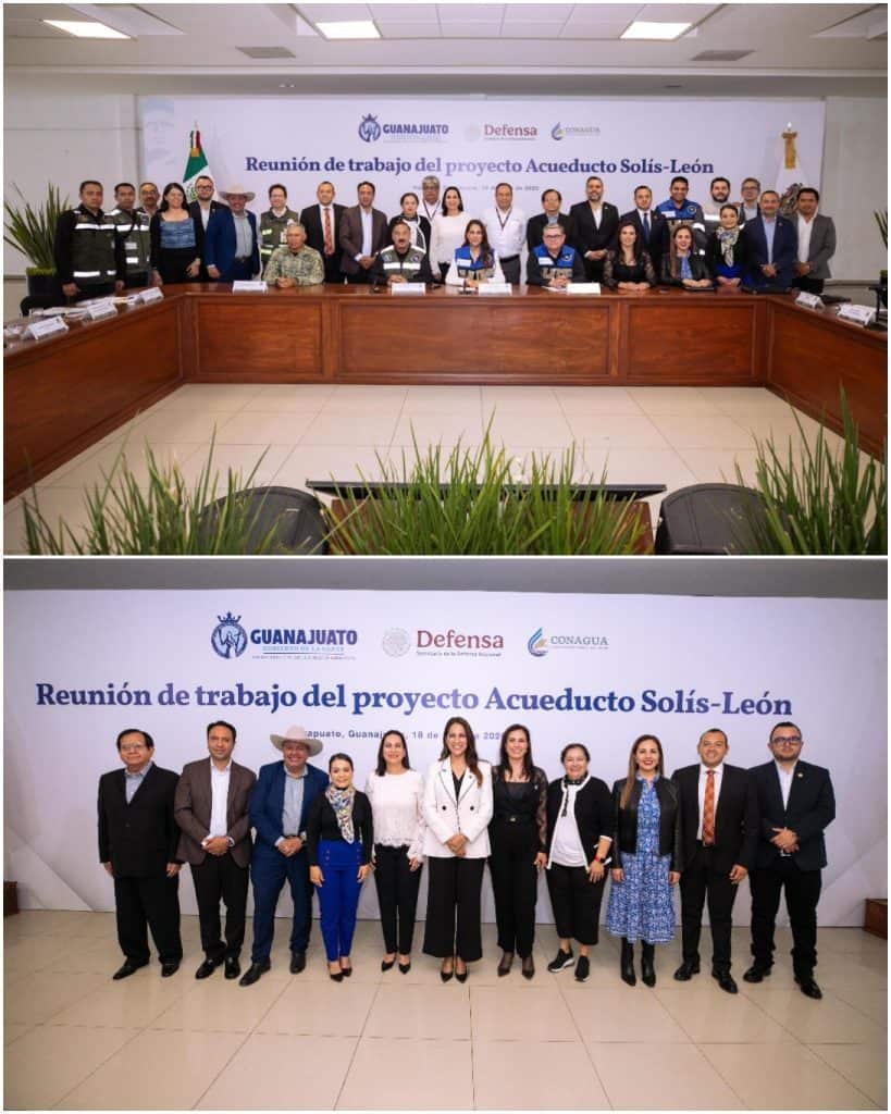 Reunión de trabajo del proyecto Acueducto Solís-León en Guanajuato, con autoridades y expertos ambientales.
