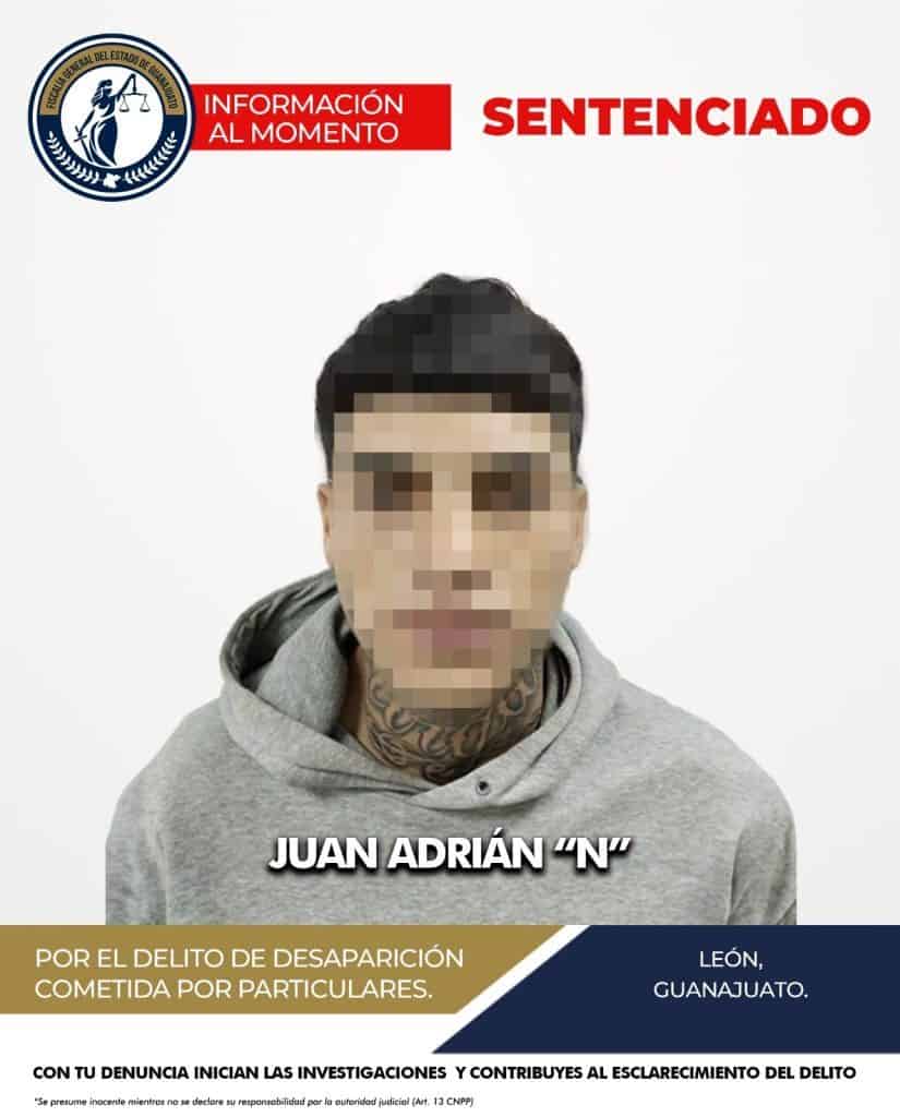 1. Persona con rostro pixelado en ficha policial, acusada de desaparición forzada en Guanajuato.