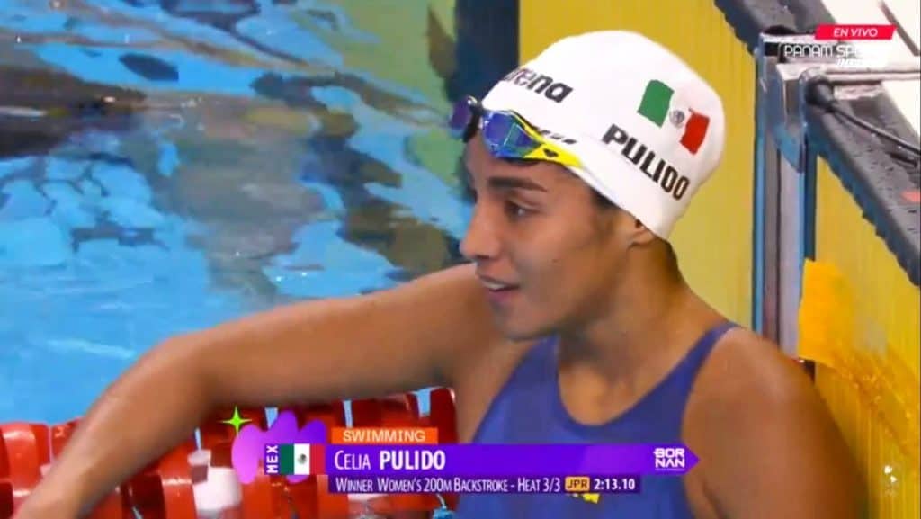 Nadadora mexicana Celia Pulido, medalla en natación de 200m espalda en Juegos Olímpicos.