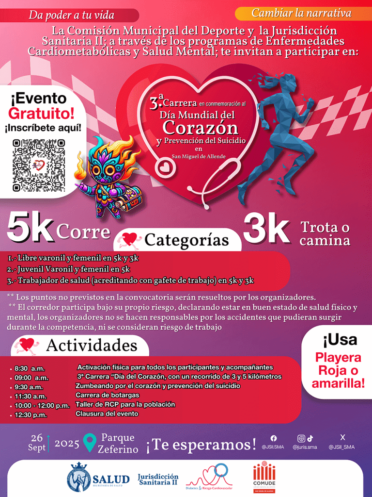 Secretaría de Salud de Guanajuato organiza carrera atlética en San Miguel de Allende