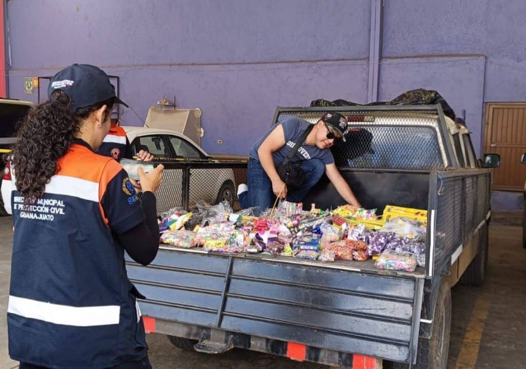 Aseguran 30 kilos de pirotecnia en La Sauceda