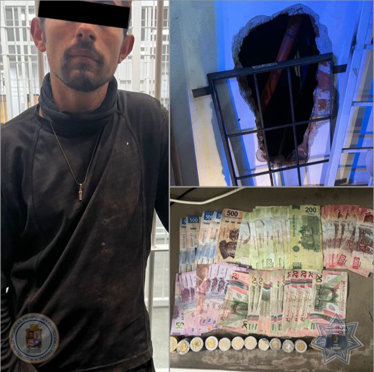 Por robo y daños a una ferretería, un hombre fue detenido por la Policía de León