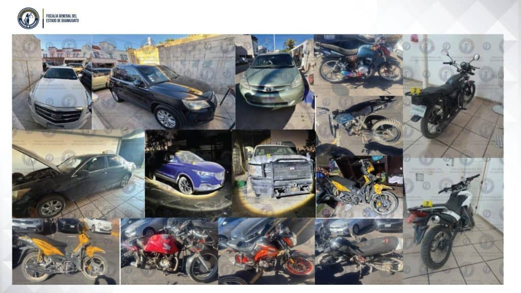 Robo de vehículos, autos y motocicletas en Culiacán, evidencia de delito y aseguramiento.