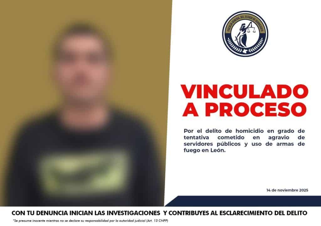 Vinculado a proceso por homicidio en León, acusado de tentativa, con investigación en curso.