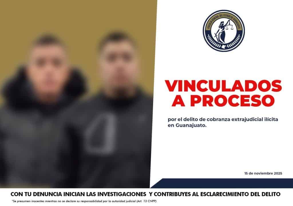 Vinculados a proceso por delito de cobro ilícito en Guanajuato, autoridades judiciales informan sobre los detalles.