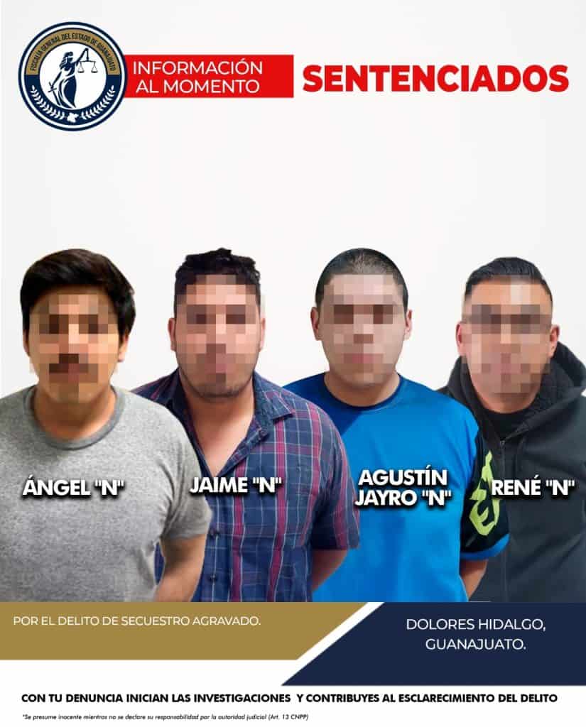 1. Personas con rostro pixelado, identificadas con nombres y letras, en imagen de condenados en Guatemala.
