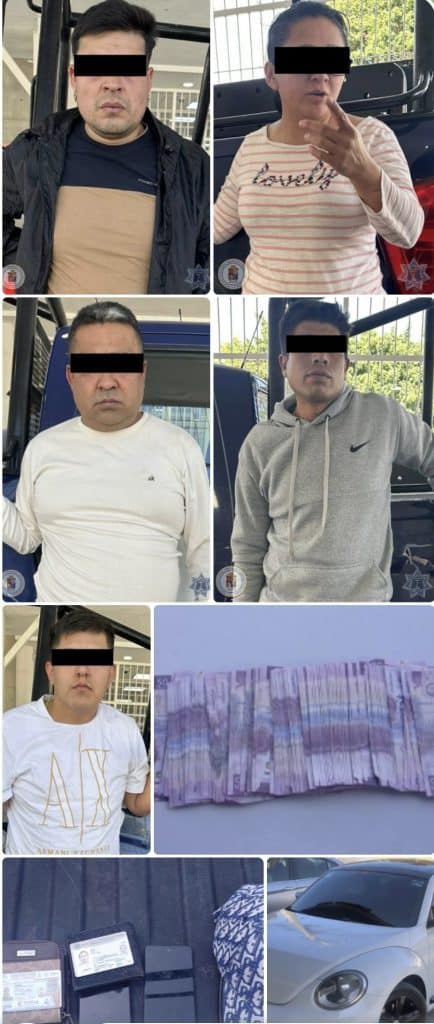 Dinero en efectivo y objetos personales confiscados por la policía en operativo policial.