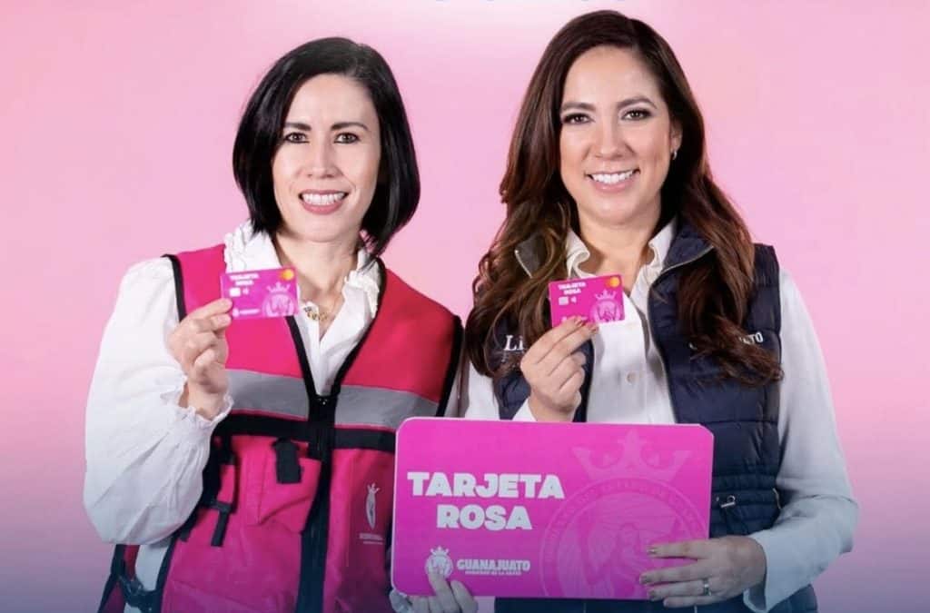 Tarjeta rosa del sistema Cuéntamelo Guanajuato para mujeres.