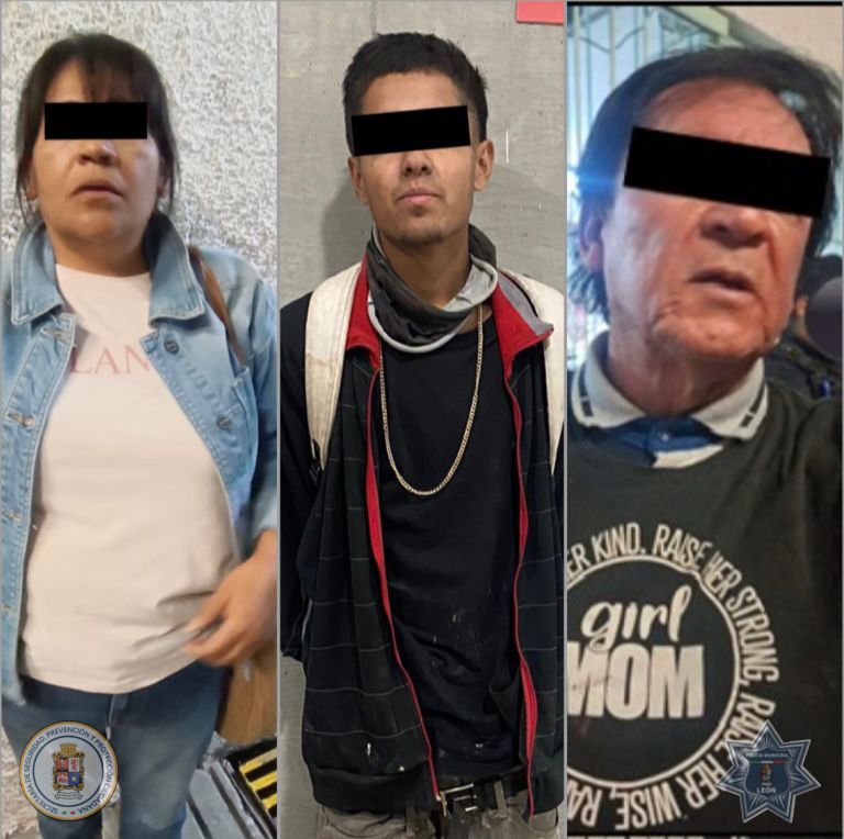 Tres presuntos extorsionadores de comerciantes fueron detenidos por la Policía de León